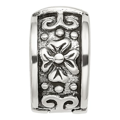 Sterling Silver Floral Clip Bead – view 5