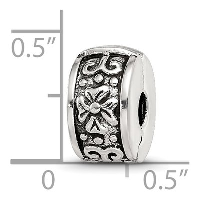 Sterling Silver Floral Clip Bead – view 6