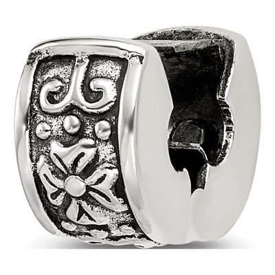 Sterling Silver Floral Clip Bead – view 7