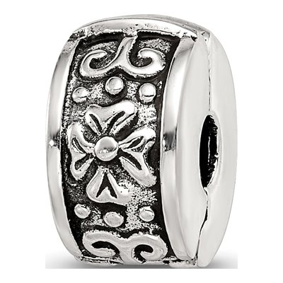 Sterling Silver Floral Clip Bead