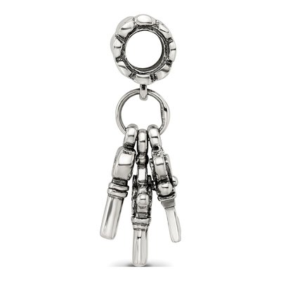 Sterling Silver Three Keys Dangle Bead – view 4