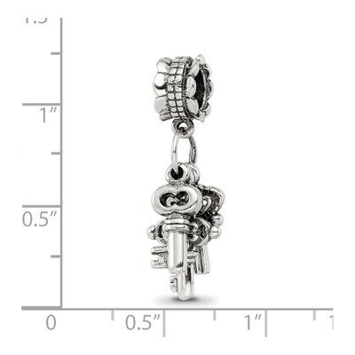 Sterling Silver Three Keys Dangle Bead – view 5