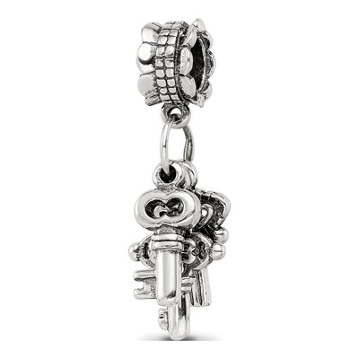 Sterling Silver Three Keys Dangle Bead