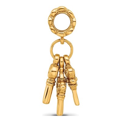Gold-Plated Sterling Silver Three Keys Dangle Bead – view 4