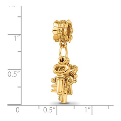 Gold-Plated Sterling Silver Three Keys Dangle Bead – view 5