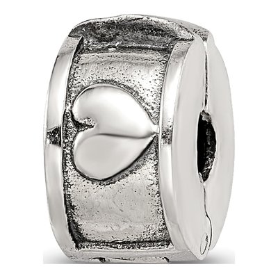 Sterling Silver Hinged Heart Clip Bead