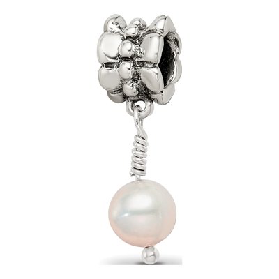 Sterling Silver Pink Freshwater Cultured Pearl Dangle Bead