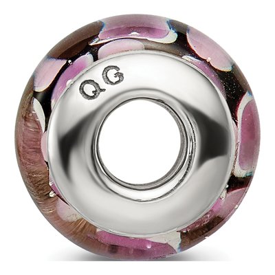 Sterling Silver Purple Black Glass Bead – view 4
