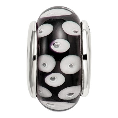 Sterling Silver Black Glass Bead – view 5