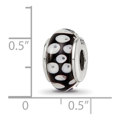 Sterling Silver Black Glass Bead – view 7