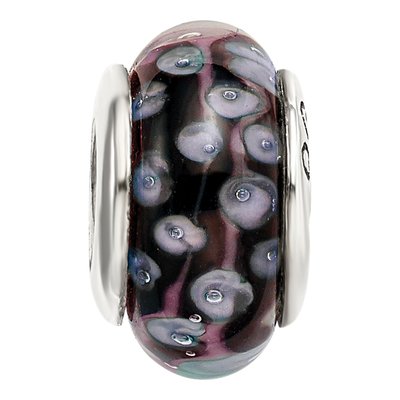 Sterling Silver Black Glass Bead – view 6