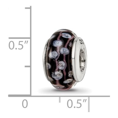 Sterling Silver Black Glass Bead – view 7