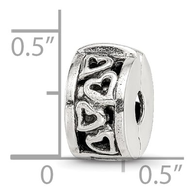 Sterling Silver Hinged Hearts Clip Bead – view 6