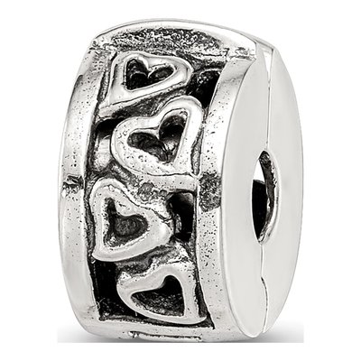 Sterling Silver Hinged Hearts Clip Bead