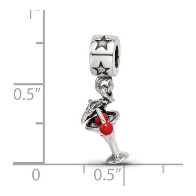 Sterling Silver Enameled Martini Dangle Bead – view 5