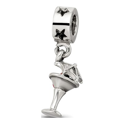 Sterling Silver Enameled Martini Dangle Bead – view 7