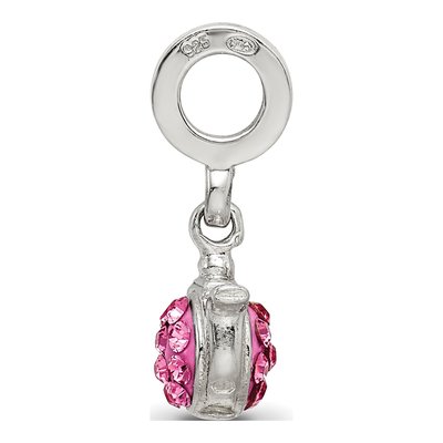 Sterling Silver Crystal Teapot Dangle Bead – view 4