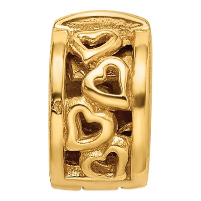 Gold-Plated Sterling Silver Hinged Hearts Clip Bead – view 5