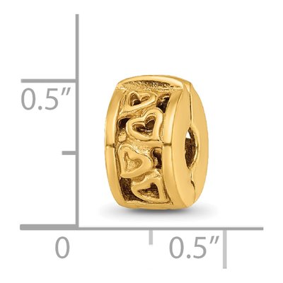 Gold-Plated Sterling Silver Hinged Hearts Clip Bead – view 6