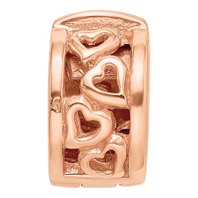 Rose Gold-Plated Sterling Silver Hearts Clip Bead – view 4
