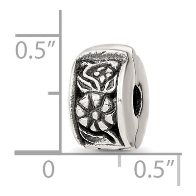 Sterling Silver Floral Hinged Clip Bead – view 5