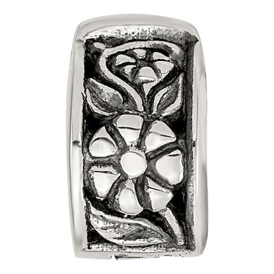 Sterling Silver Floral Hinged Clip Bead – view 6