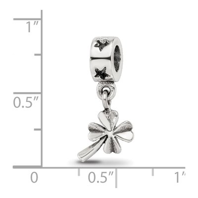 Sterling Silver 4-Leaf Clover Dangle Bead – view 5