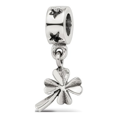 Sterling Silver 4-Leaf Clover Dangle Bead