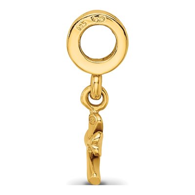 Gold-Plated Sterling Silver 4-Leaf Clover Dangle Bead – view 4