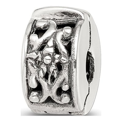 Sterling Silver Floral Clip Bead