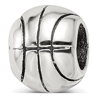 Sterling Silver Basketball Bead