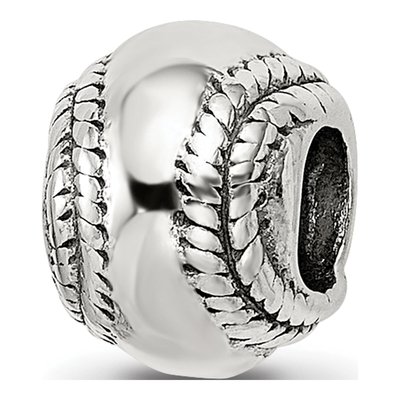 Sterling Silver Baseball Bead