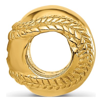 Gold-Plated Sterling Silver Baseball Bead – view 3