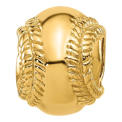 Gold-Plated Sterling Silver Baseball Bead – view 4
