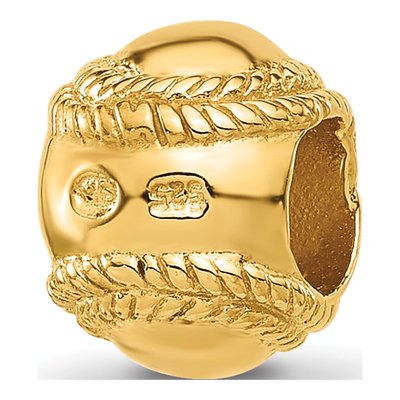 Gold-Plated Sterling Silver Baseball Bead – view 5