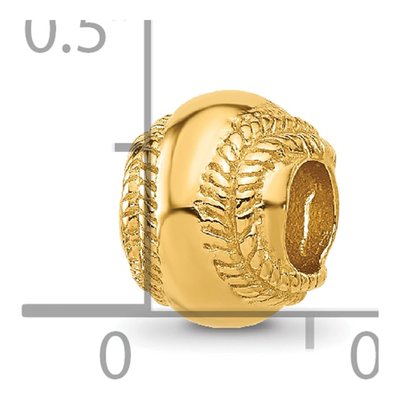 Gold-Plated Sterling Silver Baseball Bead – view 6