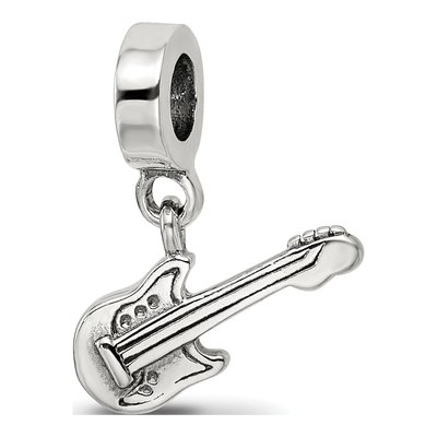 Sterling Silver Electric Guitar Dangle Bead