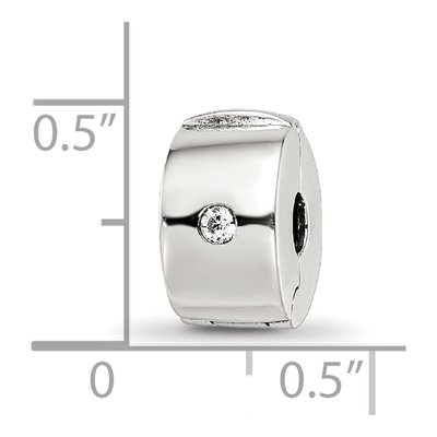 Sterling Silver CZ Hinged Clip Bead – view 6