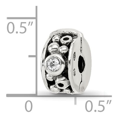 Sterling Silver CZ Hinged Clip Bead – view 6