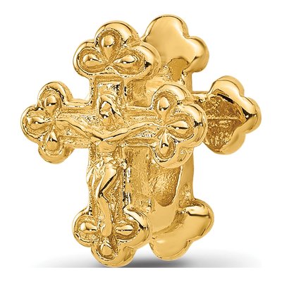 Gold-Plated Sterling Silver Crucifix Bead