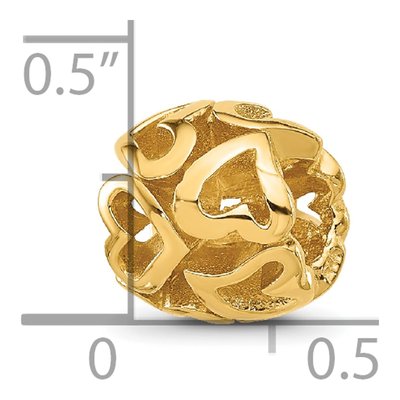 Gold-Plated Sterling Silver Multiple Hearts Bead – view 5
