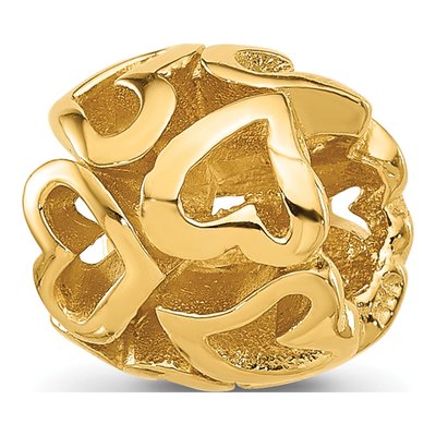 Gold-Plated Sterling Silver Multiple Hearts Bead