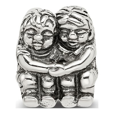Sterling Silver Two Kids Bead – view 6