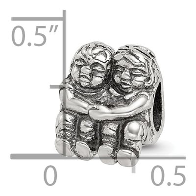 Sterling Silver Two Kids Bead – view 7