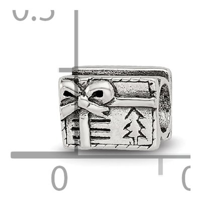 Sterling Silver Kids Christmas Present Bead – view 7