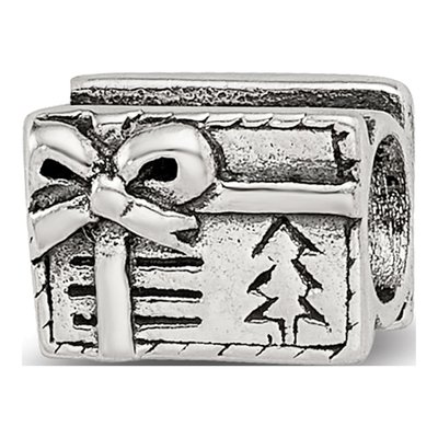 Sterling Silver Kids Christmas Present Bead