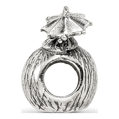 Sterling Silver Coconut Drink Bead – view 4