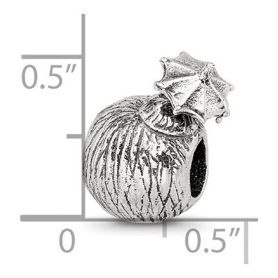 Sterling Silver Coconut Drink Bead – view 6