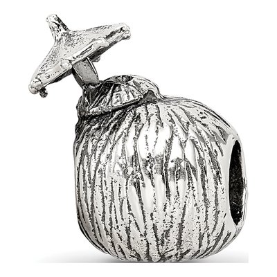 Sterling Silver Coconut Drink Bead – view 8