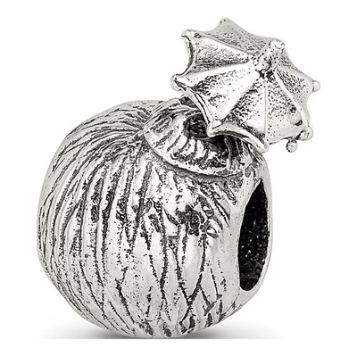 Sterling Silver Coconut Drink Bead